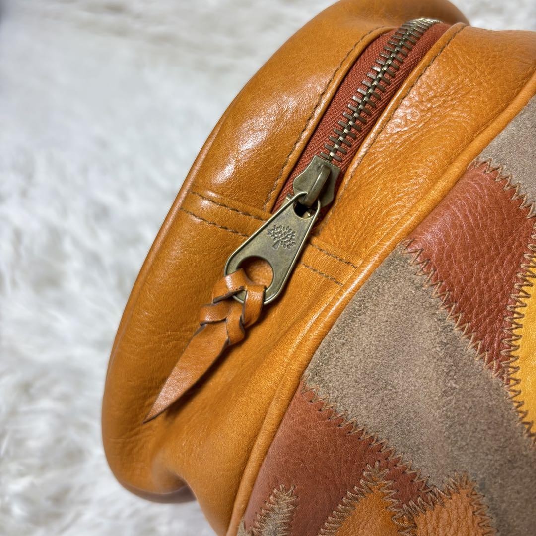 Mulberry Boston Bag Shoulder Patchwork Leather Multicolor