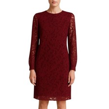 Max Mara Esordio Lace Dress Burgundy Size 4 NWT Timeless Quiet Luxury Designer
