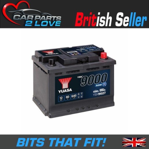 Audi A3 8V 12-20 AGM Start Stop Car Battery Yuasa YBX9027 027 1.4 TFSI 2.0 TDI 5