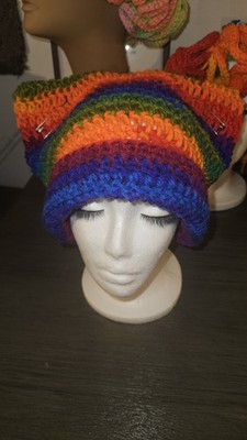 Handmade Crochet Women's Hat  Cat Ears  multicolor 