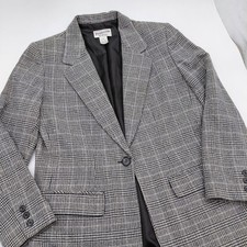 Vtg Pendleton Houndstooth Check Virgin Wool Blazer Womens 8 90s Y2K Clueless