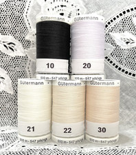NEW 5 different 547 yard spools GUTERMANN 100 polyester thread