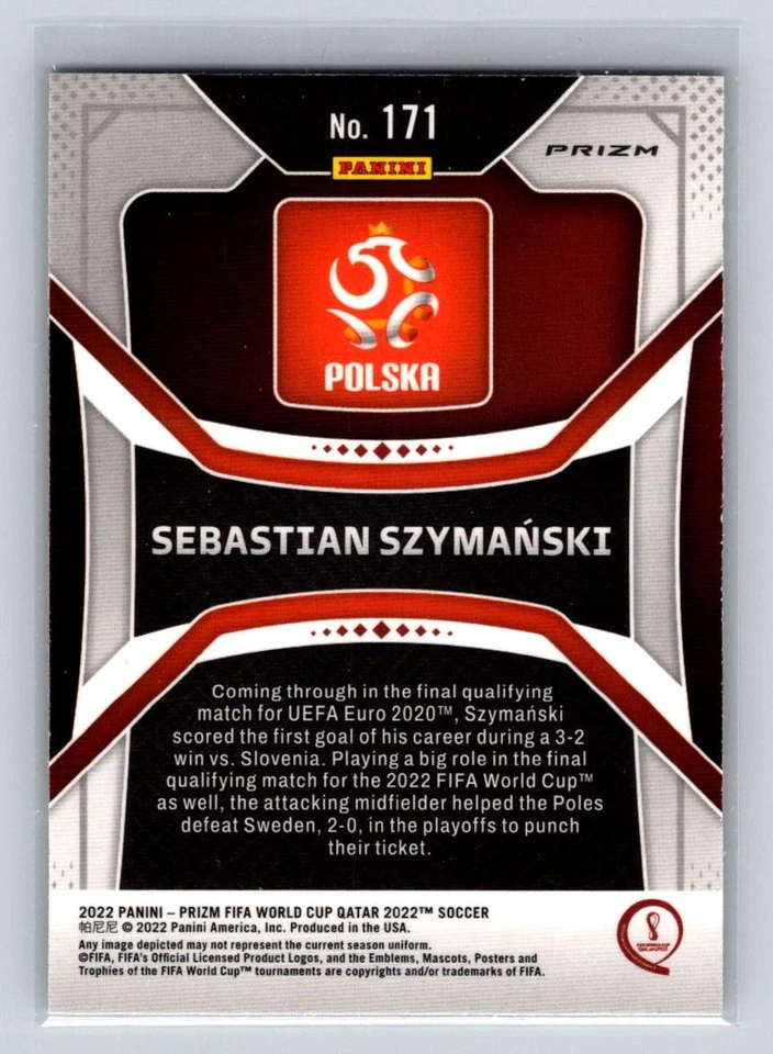 2022 Panini Prizm FIFA World Cup #171 Sebastian Szymanski White Sparkle - Image 2 of 2