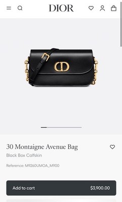 CHRISTIAN DIOR- 30 Montaigne Avenue BagBlack Box CalfskinReference