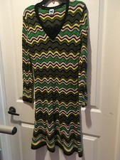 Beautiful Missoni Valentino SPA Multicolor green and gold dress Size 12