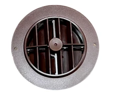 5 1/2" Face 4" Back Walnut Round Rotaire Grille Damper Heat AC Register Vent RV 