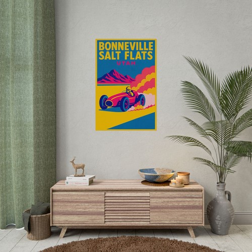 Bonneville Salt Flats Rolled Posters Souvenir Travel Utah Racing - Picture 9 of 17