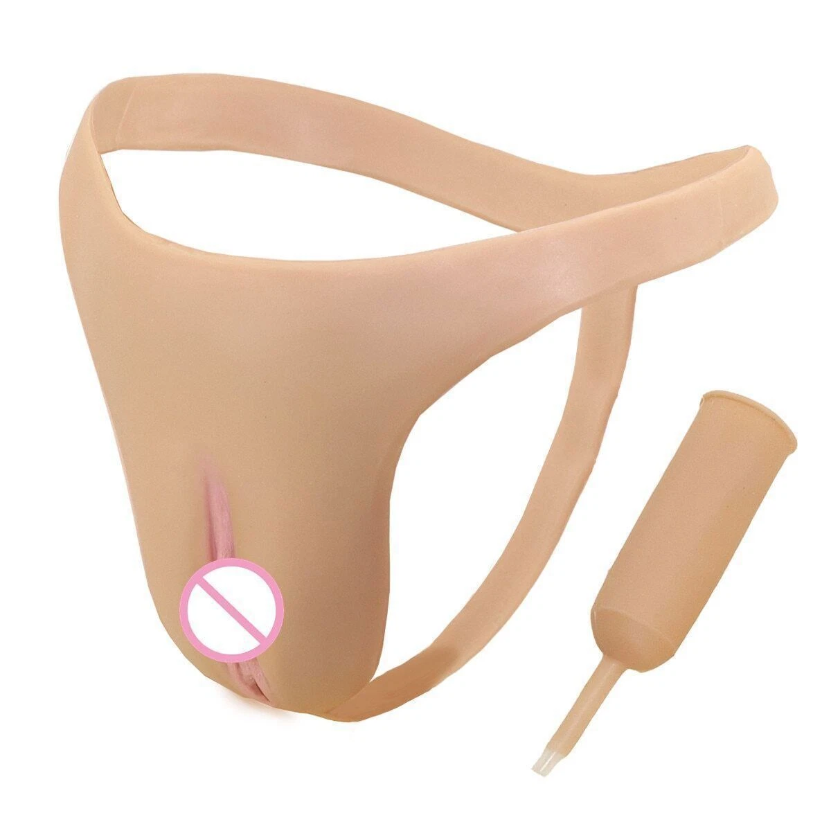 Crossdresser Male to Female Shemale Camel G-string Silicone Fake Vagina Pad  | eBay