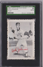 1968 Topps Deckle Edge Proof Bob Johnson Red Signature SGC Authentic P1445