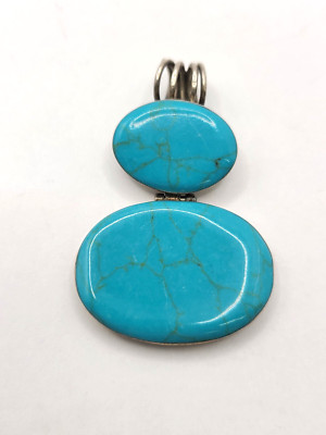 Vintage 925 Mexico HOB Turquoise Pendant Sterling Silver 7.9gr