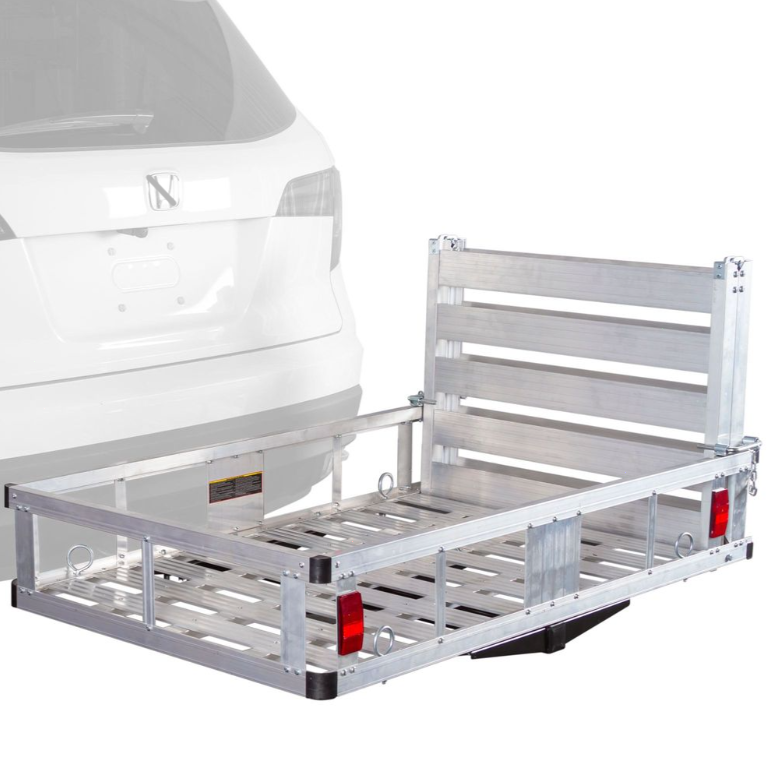 Elevate Outdoor Aluminum Basket Deluxe Cargo Carrier with Ramp - 500 lb. Cap