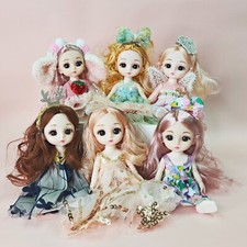 6PCS 6In Little Girl Small Princess Miniature Dolls Little Girl for 3+Year Old