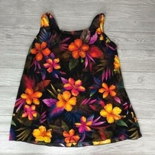 vintage Robby Len size 10 tropical one piece beach cover up swimwear shirt dress