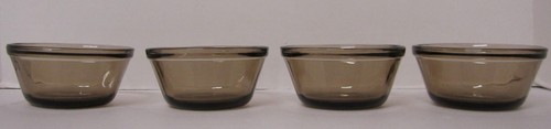 Anchor Hocking Amber Oven Basics 1034 Custard Cup Brown Glass 4 Pc - Picture 2 of 6