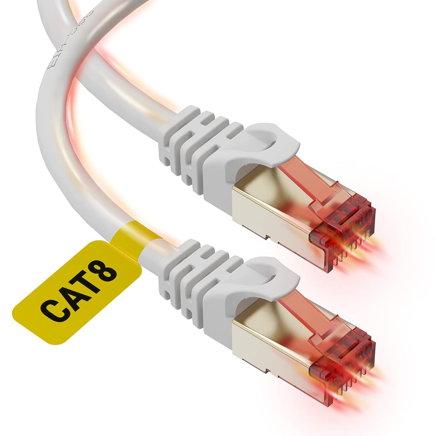 High-Speed Cat8 Ethernet Cable 20ft - 40Gbps 2000MHz for WiFi & Internet-image