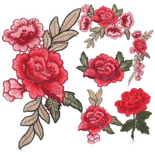 Sew on Patches Arts Crafts Embroidery Rose Appliques Floral Shaped Lace