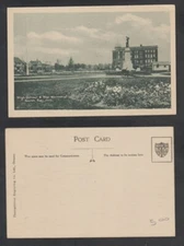 North Bay Ontario Postcard High School War Memorial Linen White Border Unposted