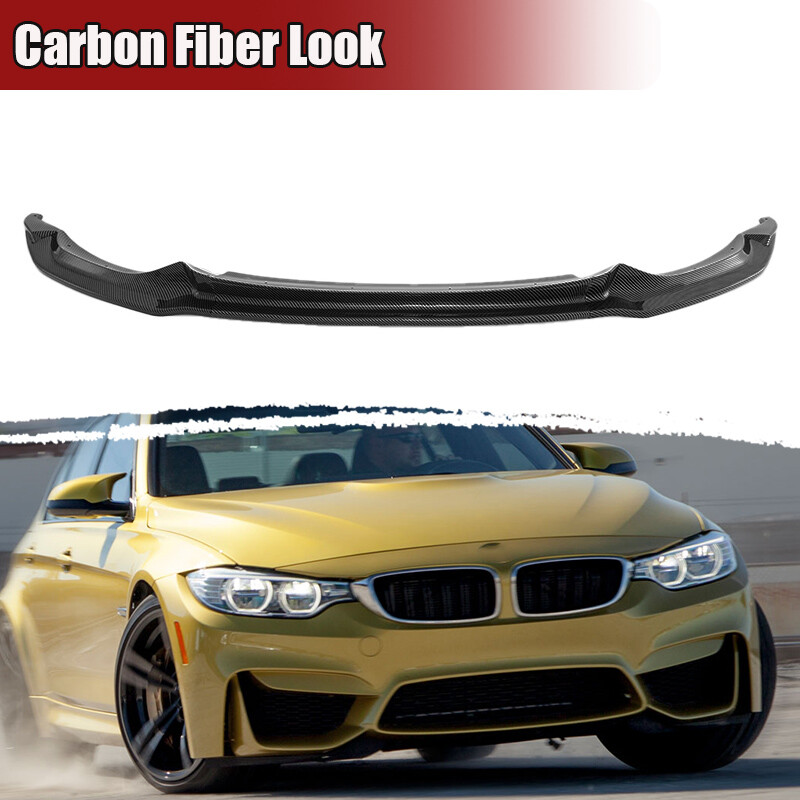 Carbon Look ABS Front Bumper Splitter Lip For BMW F80 F82 F83 M4 M3 2015-2020