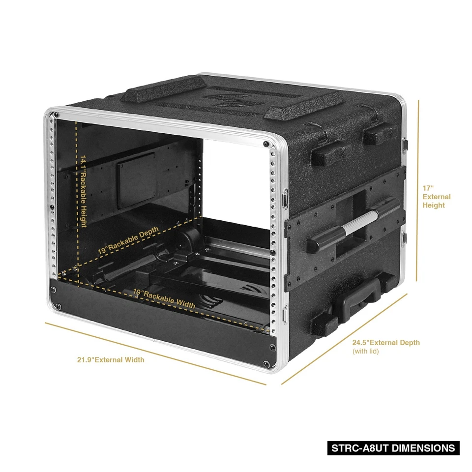 Sound Town Lightweight 7U PA DJ Rack/Road Case ABS,19” Depth (STRC