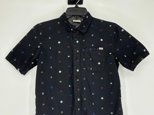 Vans Boys Black Multicolored Short Sleeve Button Up Shirt Youth Size Large - Picture 4 of 8