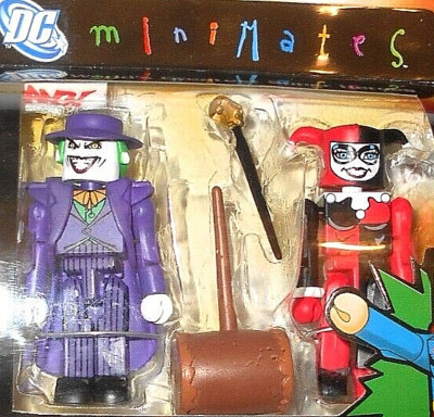 DC universe minimates JOKER & HARLEY QUINN 2007 batman art asylum complete moc