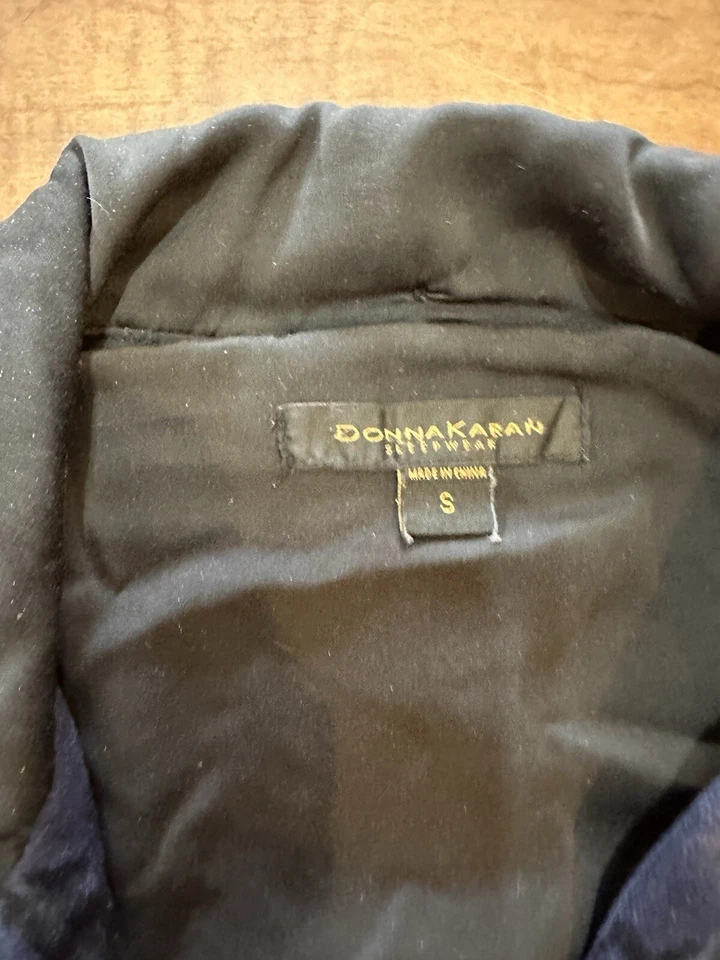 Pijama Donna Karan Black Label feminino S azul veludo roupa de dormir - Imagem 4 de 4