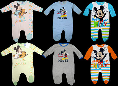 Schlafanzug Strampler Overall Disney Mickey 56 62 68 74 80 86 92 NEU