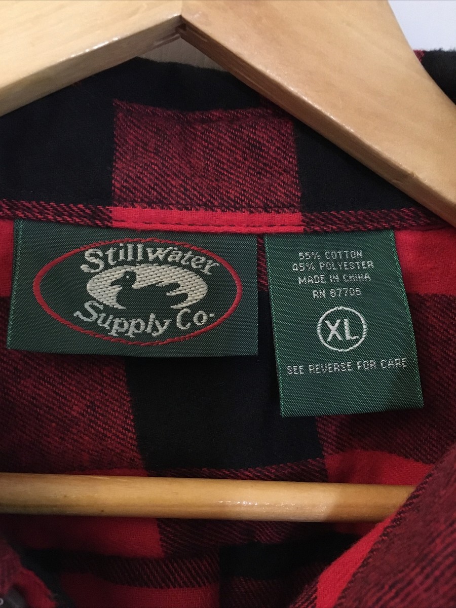 Stillwater Supply Co Red Black Buffalo Plaid Flannel Shirt Stillwater Supply Co Red Black Buffalo Plaid Flannel Shirt
