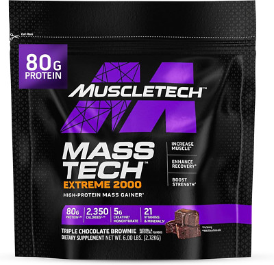 High-Protein Mass Gainer (Triple Chocolate Brownie, 6LB) - Mass Tech Extreme 200