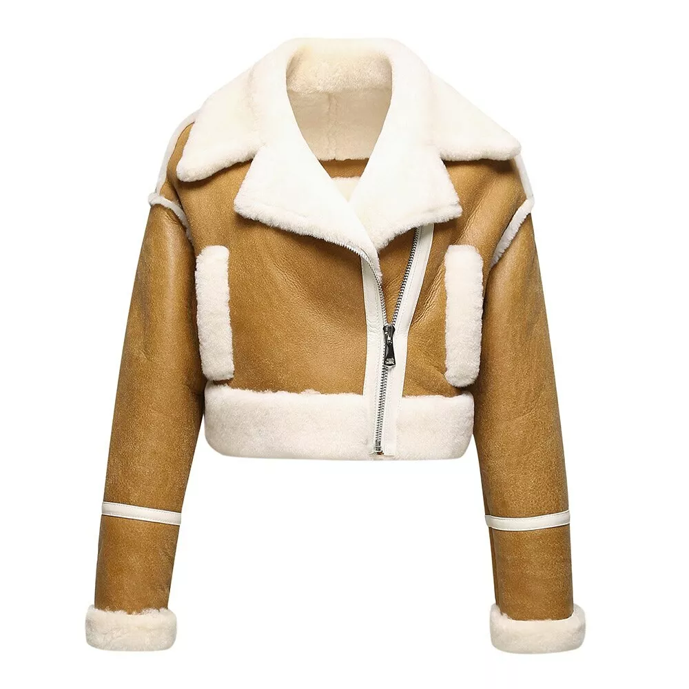 Shearling clearance jacket tan