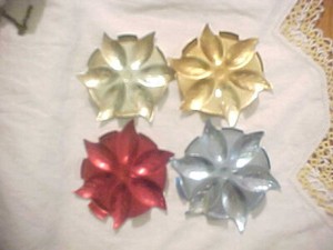 Colored Anodized Aluminum 1950's Coaster Spoon Rest Ash Tray 4 Pieces Vintage