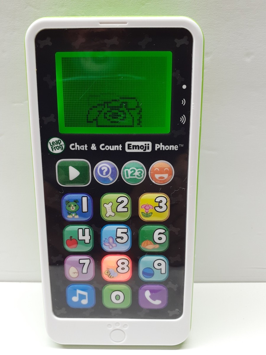 LEAPFROG Chat Count Emoji Phone Toddler Green Smart Cell Toy Tested Works  Well