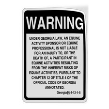 Vertical Vinyl Stickers Georgia Law, Equine Activist Not Liable for Injury Death