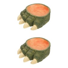 2 Pack Lizard Pet Feeding Tools Leaf-shaped Reptile Food Water Bowls