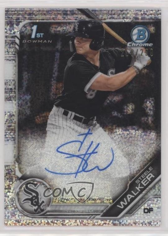 2019 Bowman Chrome Prospect Speckle Refractor 258/299 Steele Walker Auto r7d