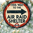 Vintage Style Aluminum Air Raid Shelter Tin Metal Signs Home Décor 8x8 High-Qual