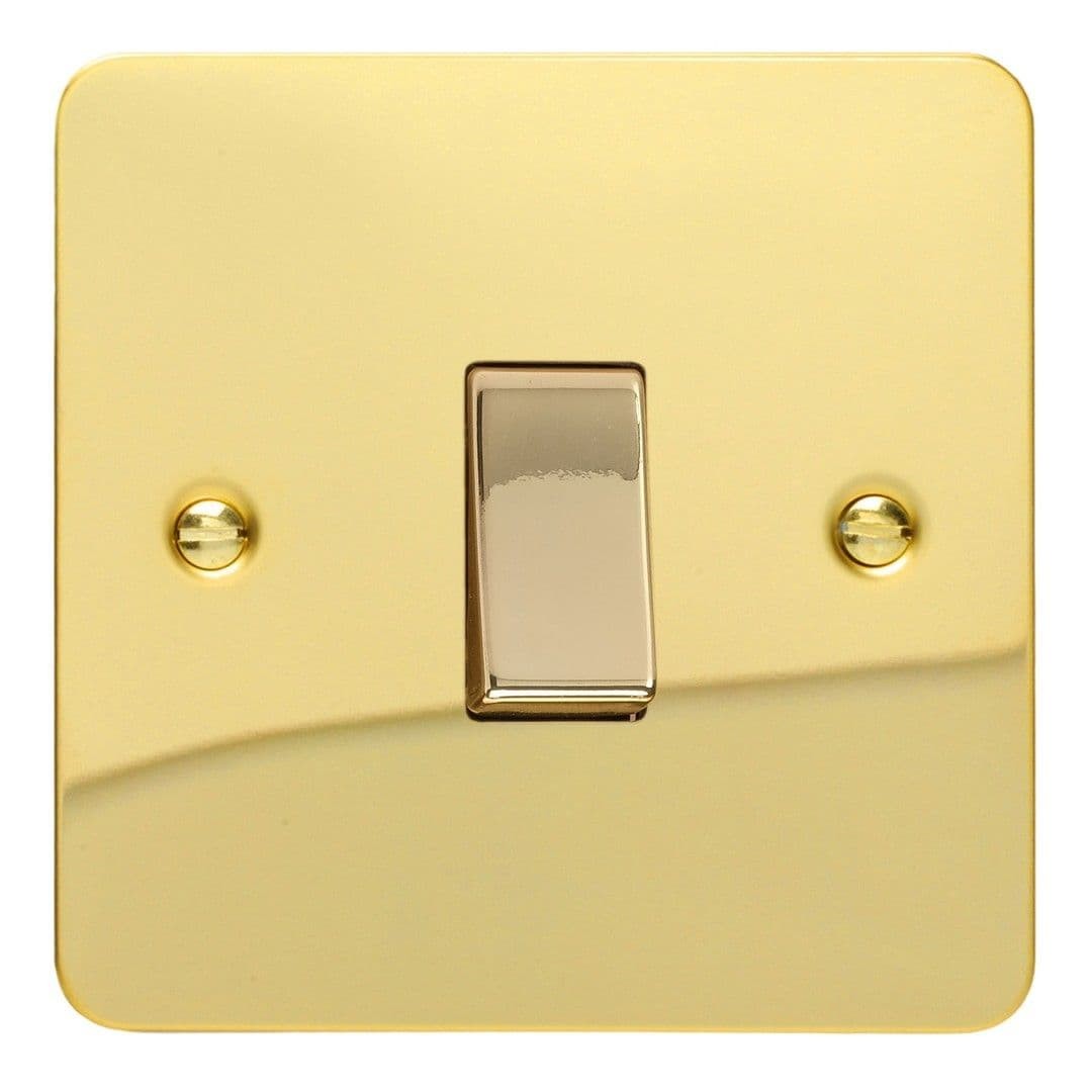 Varilight XFVBR1D Ultraflat Polished Brass 1 Gang 10A Retractive Switch