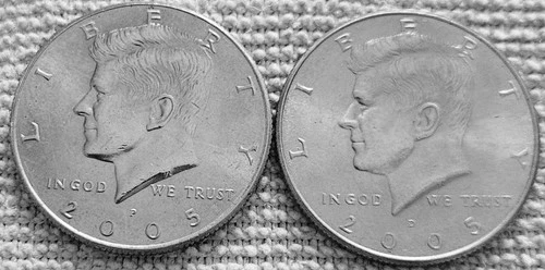 2- 2005 Kennedy half dollar coins 1P &1D