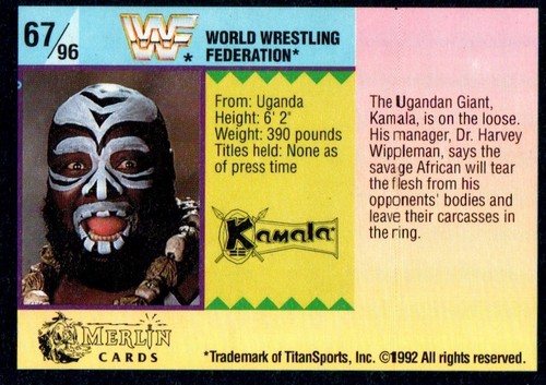 WWF WWE Merlin 1992 Part 1 (Black) Wrestling Trading Cards (summerSlam) Pick One - Picture 131 of 189