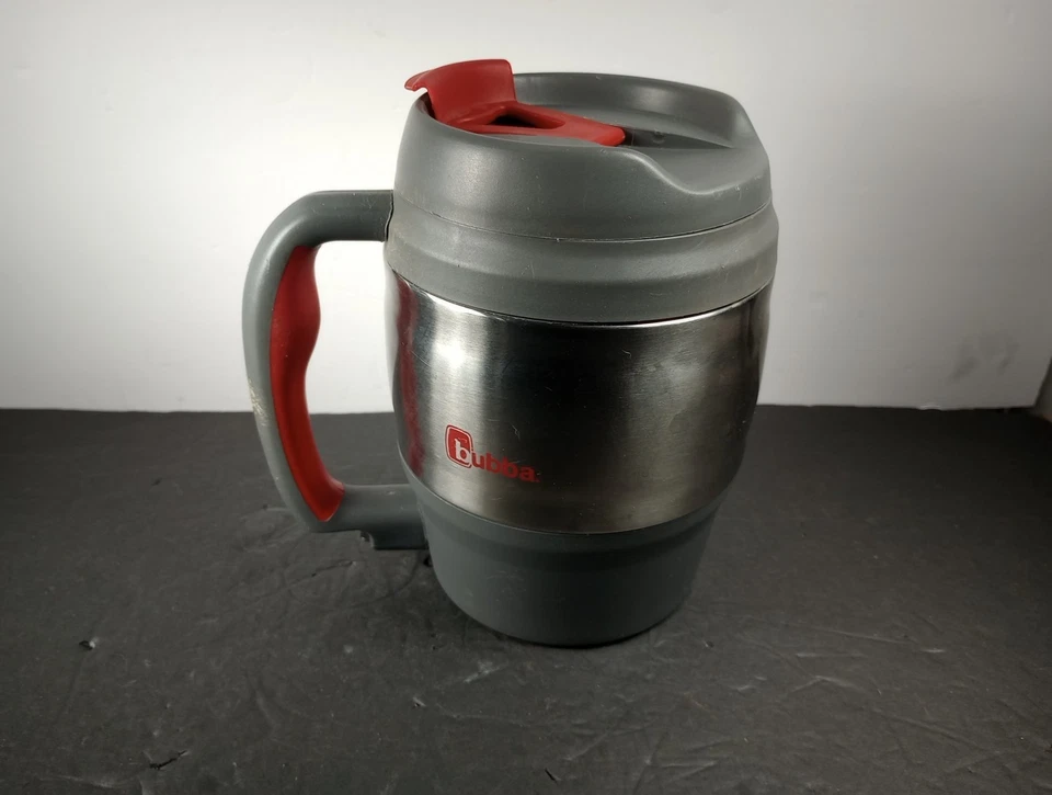 Taza vaso compuesto de acero inoxidable aislado Bubba Keg 52 oz gris y rojo con abierto Foto 2 de 4
