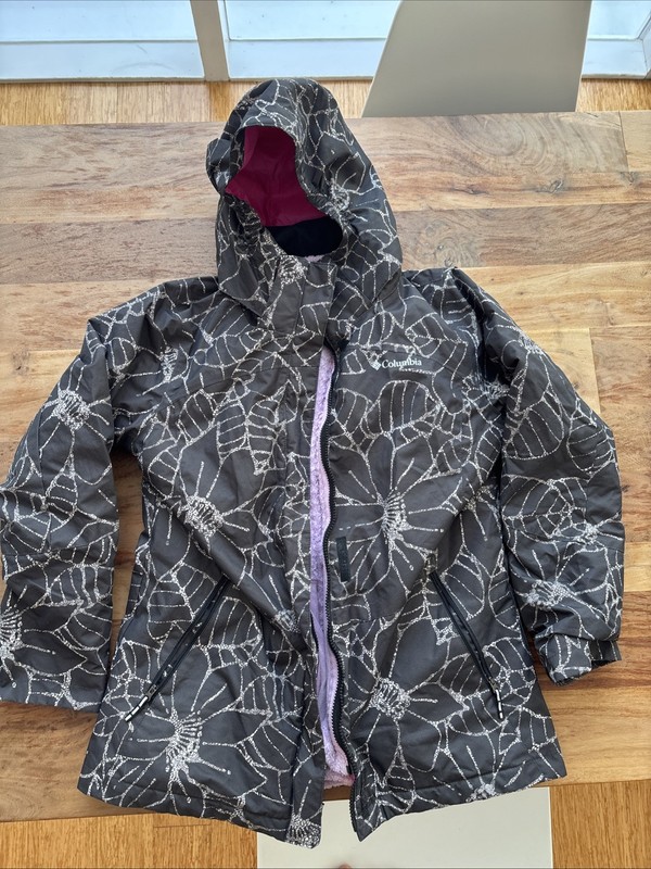 Columbia Girls Snow Coat Zip In Fleece x Large 18-20 Interchange Outgrown Jacket