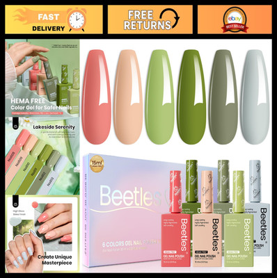 Summer Gel Nail Polish Set - 6 Hema-Free Colors, 15ML Soak Off UV LED Kit, DIY M