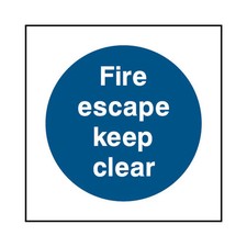 Fire Escape Keep Clear Prevention Sign Multiple Sizes Aluminium Foamex Sticker