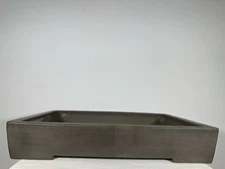Preowned Japanese Tokoname Unglazed Rectangular Bonsai Pot Seizan- 19.25” By 14”