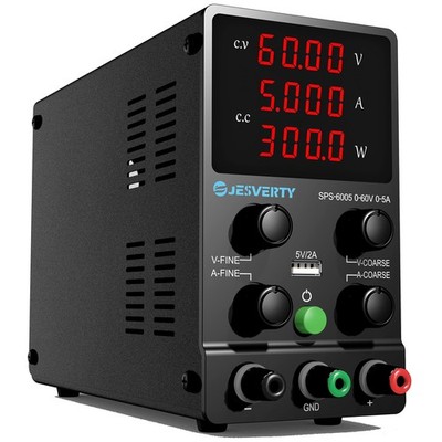 DC Power Supply Variable, 0-60V 0-5A Adjustable Switching DC Regulated Bench ...