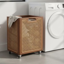 Carrello Portabiancheria con Ruote Grande Capacità per Lavanderia, Bagno