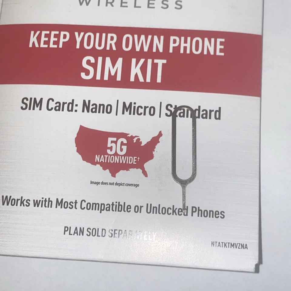 Net10 Pin Wireless 4G LTE Universal Keep Your Own Phone Sim Card Kit Cdma - Image 3 of 4