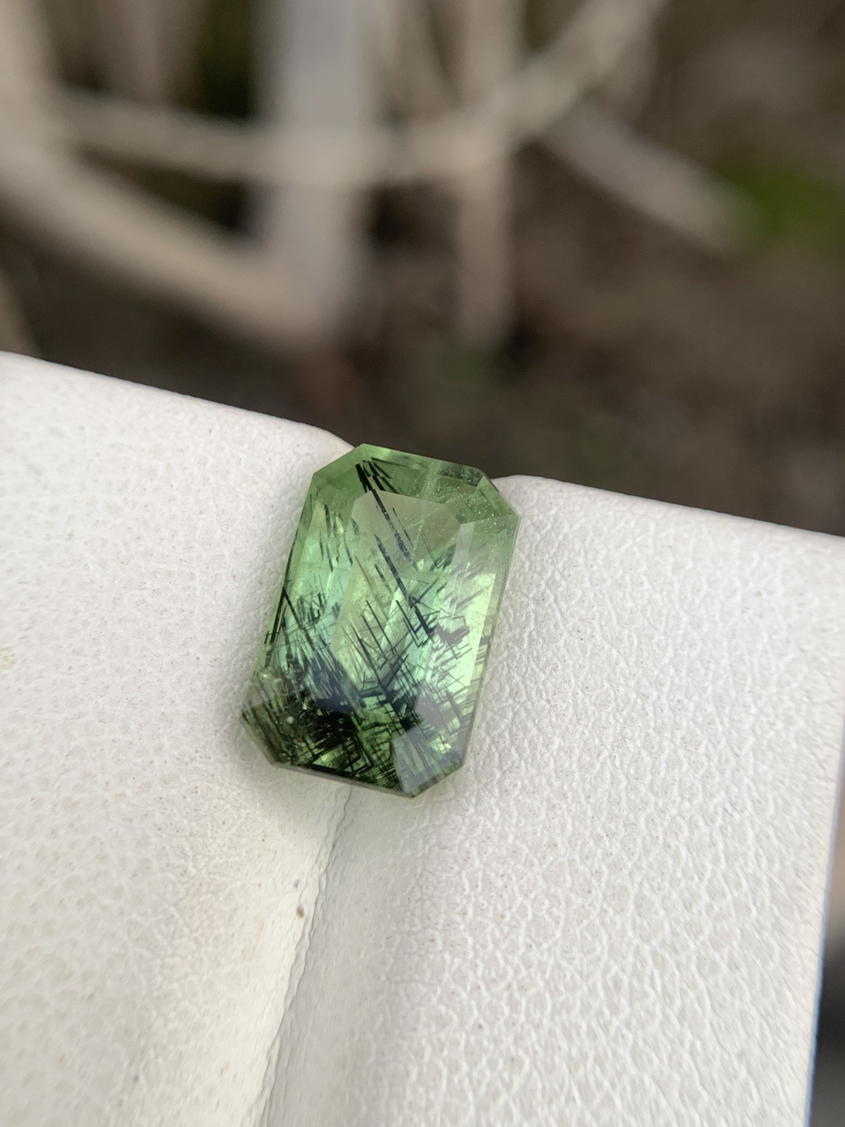 4.65 Carat Natural Beautiful Rutile Peridot Gemstone Fancy Cut From Pakistan