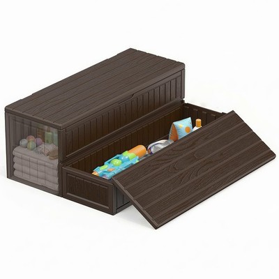 Hot Tub Steps Double-Decker Storage Non-Slip Wider Step Outdoor Indoor Brown