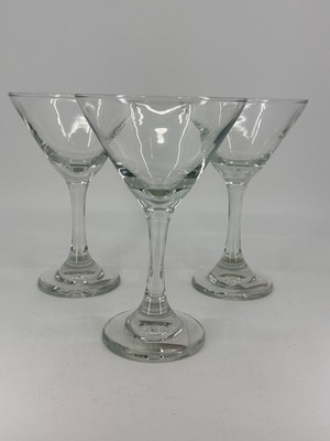 NEW w TAGS! 3 CRISTAR Martini Globet Clearness Heavy Glasses 9oz Barware NEW